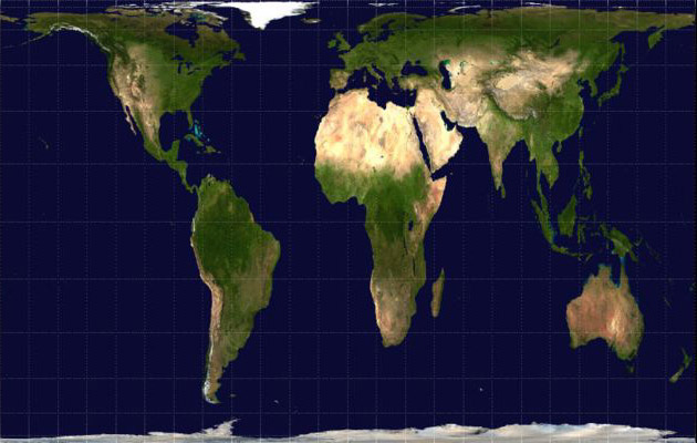 A NASA map of the Gall-Peters projection