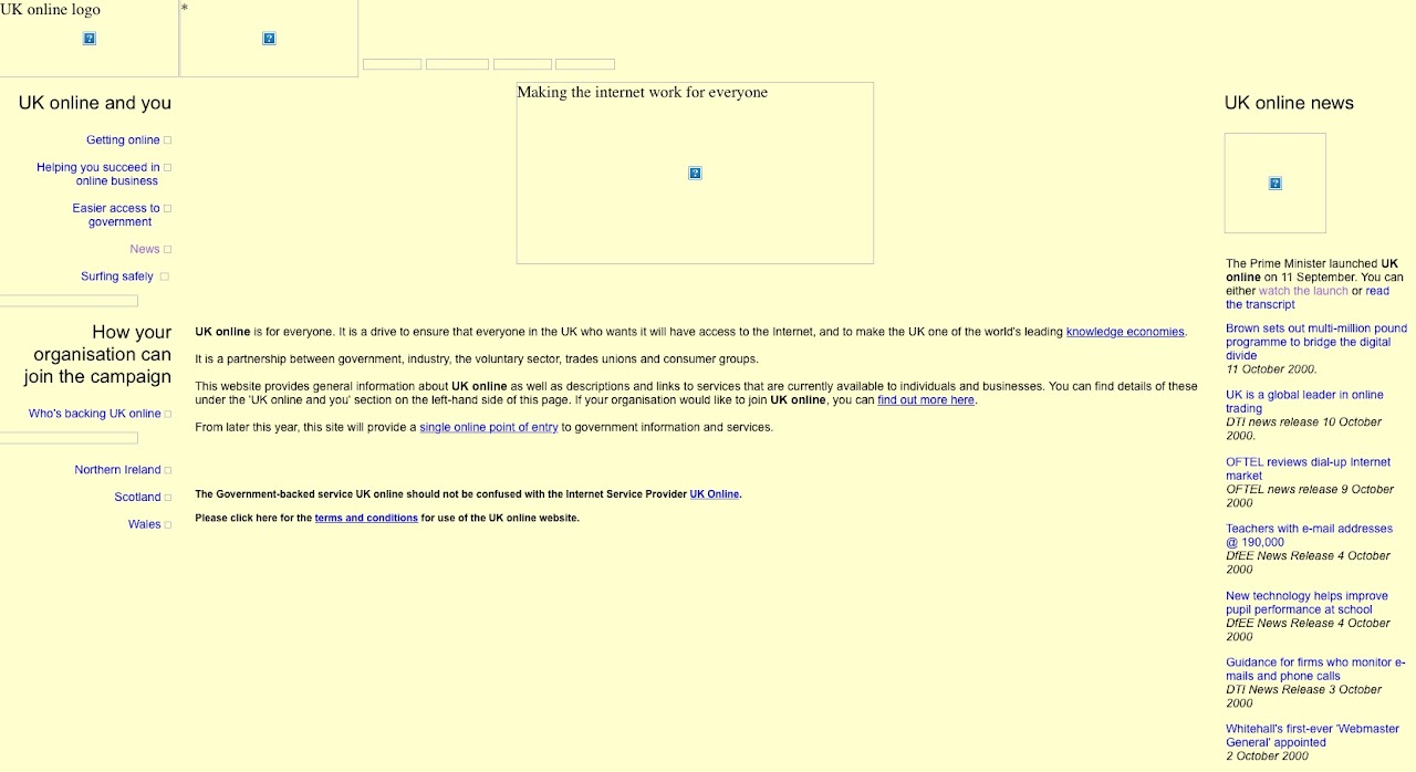 Screenshot of the UK online website