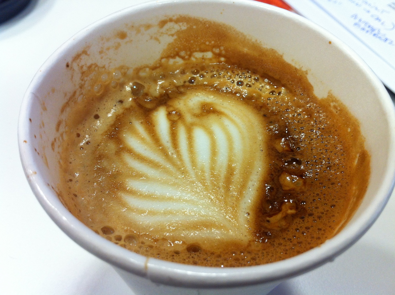 Lovely flatwhite in a paper cup