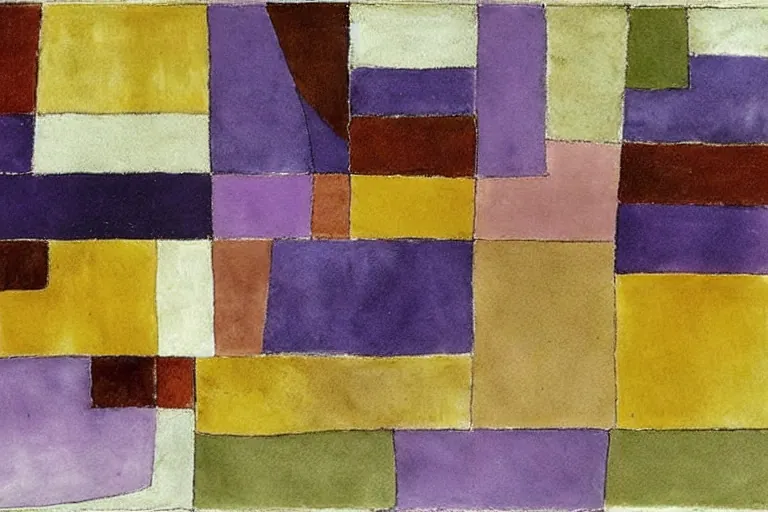 Abstract painting in the manner of Paul Klee, generated from the words of this post