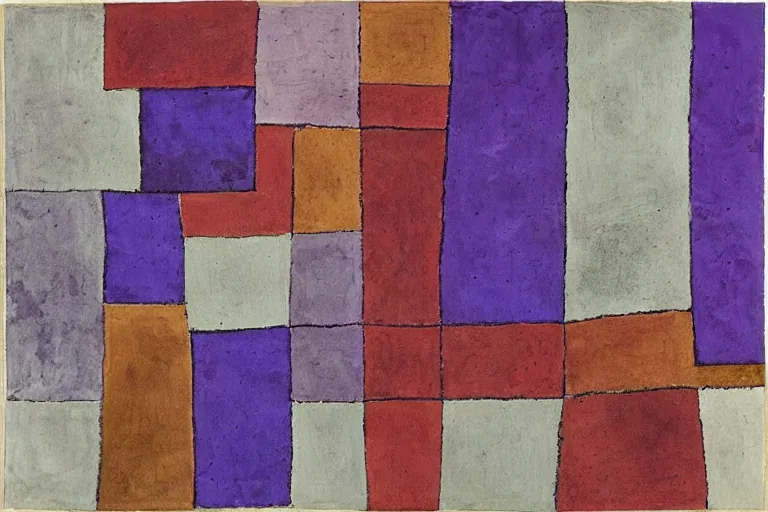 Abstract painting in the manner of Paul Klee, generated from the words of this post