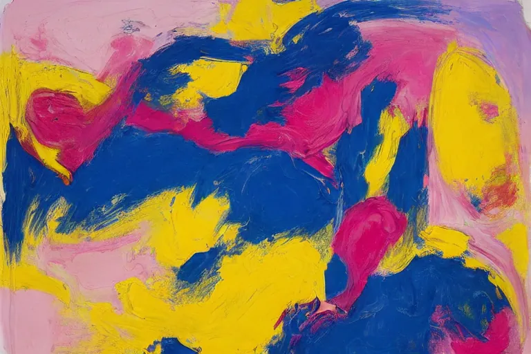 Abstract painting in the manner of Willem de Kooning, generated from the words of this post