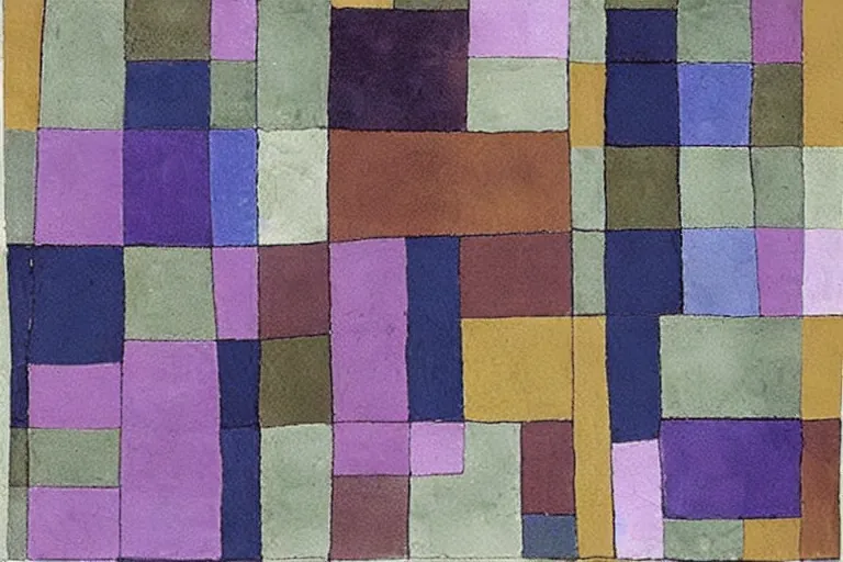 Abstract painting in the manner of Paul Klee, generated from the words of this post