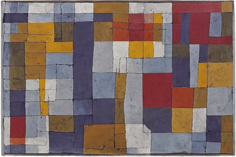 Abstract painting in the manner of Paul Klee, generated from the words of this post