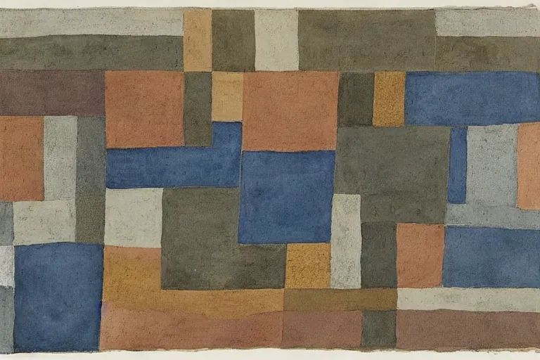 Abstract painting in the manner of Paul Klee, generated from the words of this post