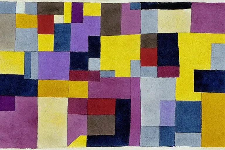 Abstract painting in the manner of Paul Klee, generated from the words of this post