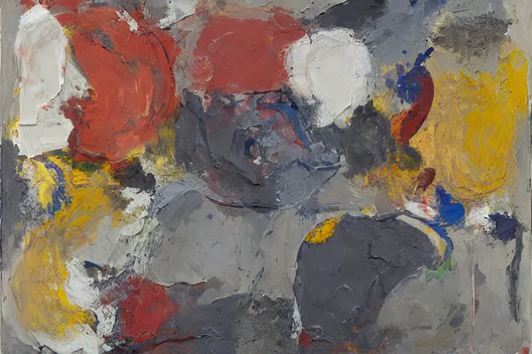 Abstract painting in the manner of Willem de Kooning, generated from the words of this post