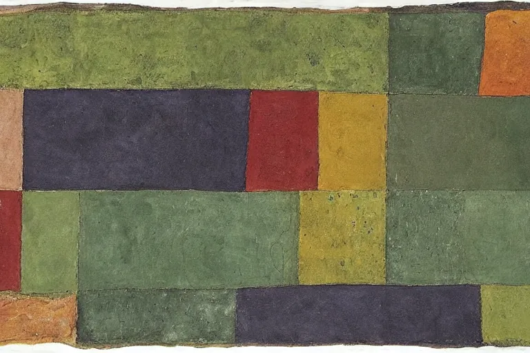 Abstract painting in the manner of Paul Klee, generated from the words of this post