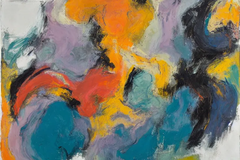 Abstract painting in the manner of Willem de Kooning, generated from the words of this post