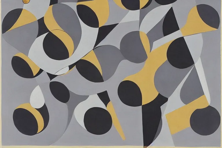 Abstract painting in the manner of Oskar Schlemmer, generated from the words of this post
