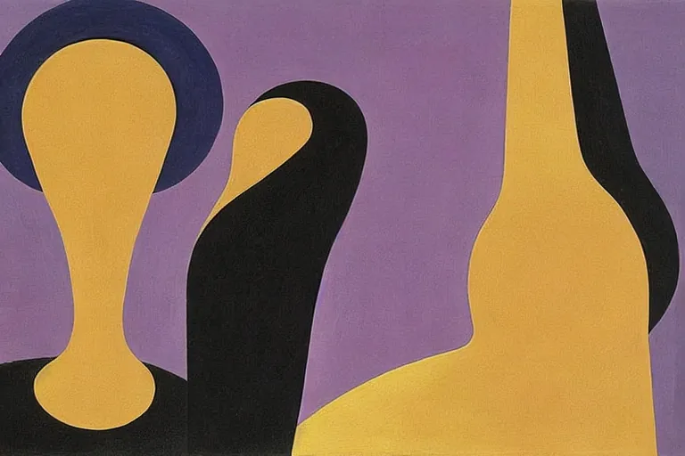 Abstract painting in the manner of Oskar Schlemmer, generated from the words of this post