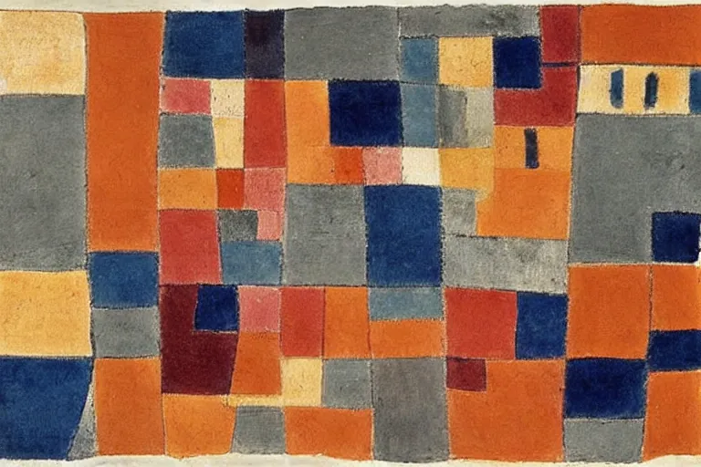 Abstract painting in the manner of Paul Klee, generated from the words of this post