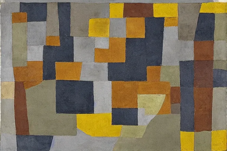 Abstract painting in the manner of Paul Klee, generated from the words of this post