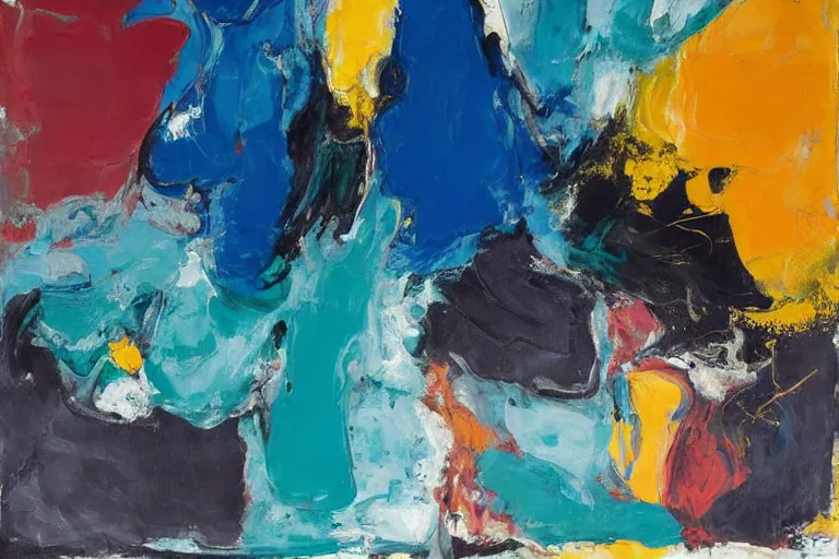 Abstract painting in the manner of Willem de Kooning, generated from the words of this post
