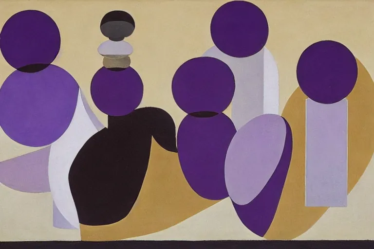 Abstract painting in the manner of Oskar Schlemmer, generated from the words of this post