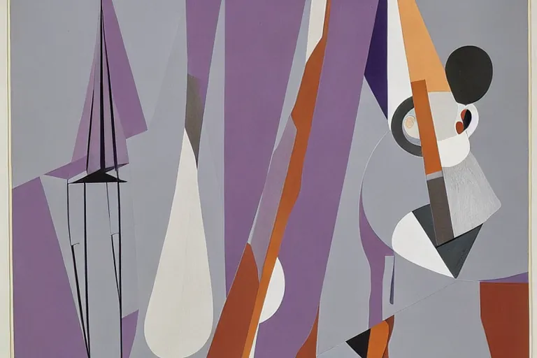 Abstract painting in the manner of Oskar Schlemmer, generated from the words of this post