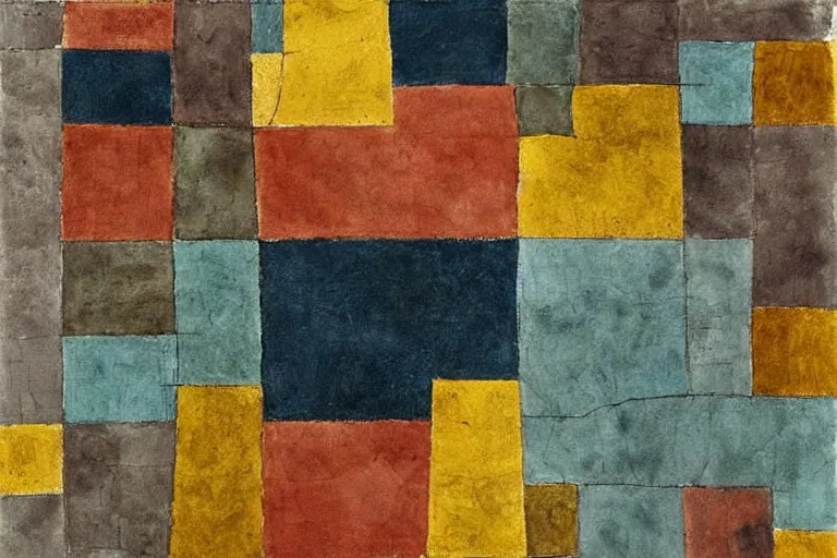 Abstract painting in the manner of Paul Klee, generated from the words of this post