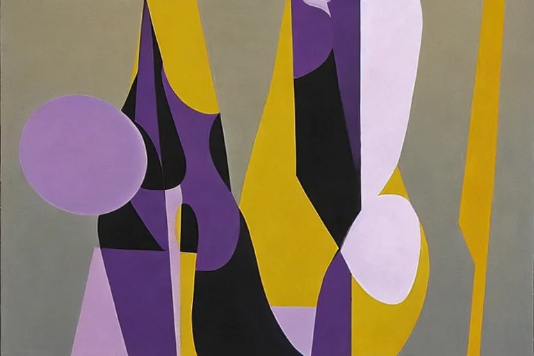Abstract painting in the manner of Oskar Schlemmer, generated from the words of this post