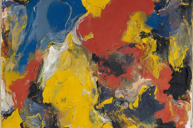 Abstract painting in the manner of Willem de Kooning, generated from the words of this post