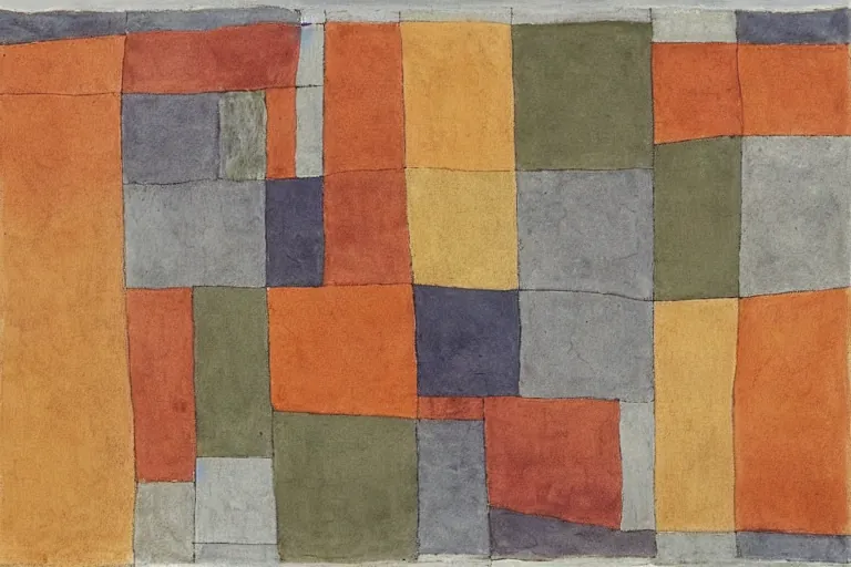 Abstract painting in the manner of Paul Klee, generated from the words of this post