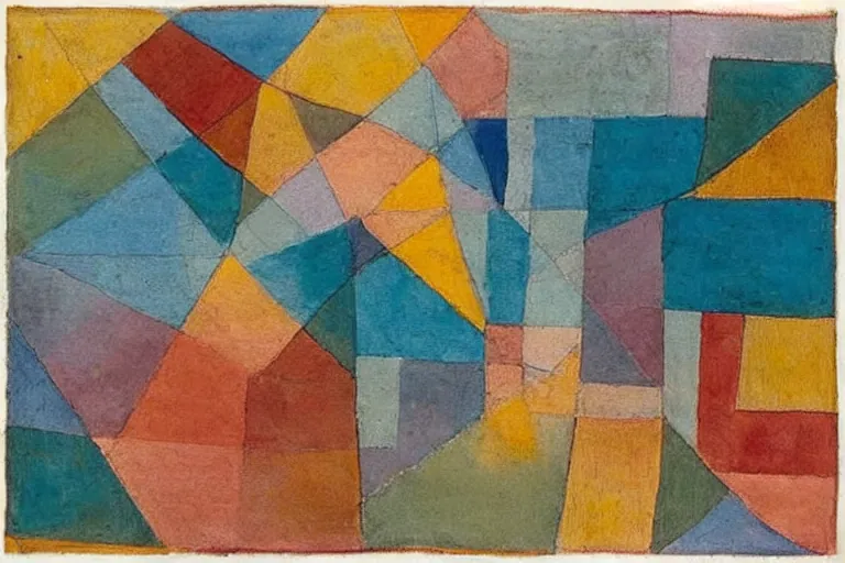 Abstract painting in the manner of Paul Klee, generated from the words of this post