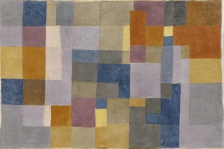 Abstract painting in the manner of Paul Klee, generated from the words of this post