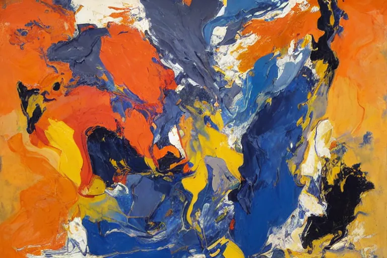 Abstract painting in the manner of Willem de Kooning, generated from the words of this post