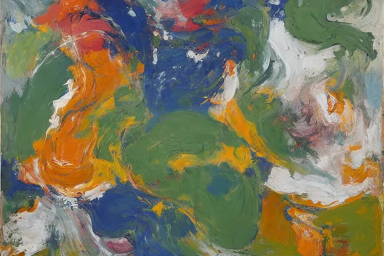 Abstract painting in the manner of Willem de Kooning, generated from the words of this post