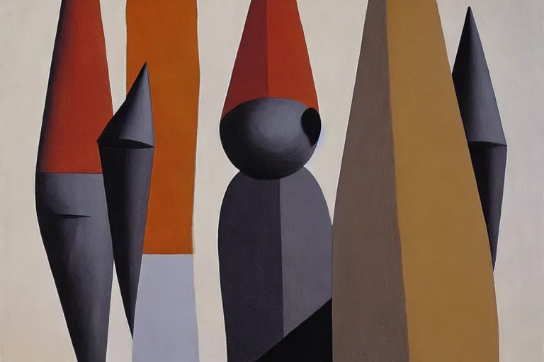 Abstract painting in the manner of Oskar Schlemmer, generated from the words of this post