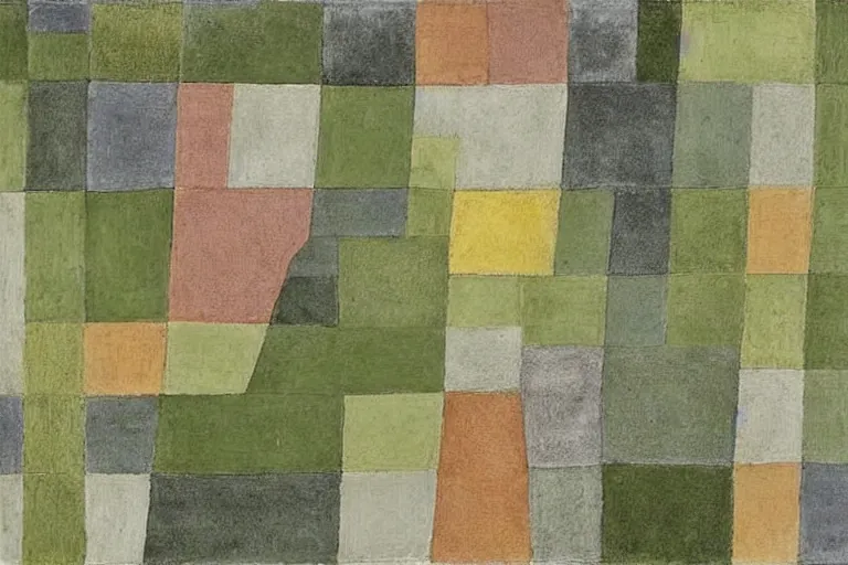 Abstract painting in the manner of Paul Klee, generated from the words of this post