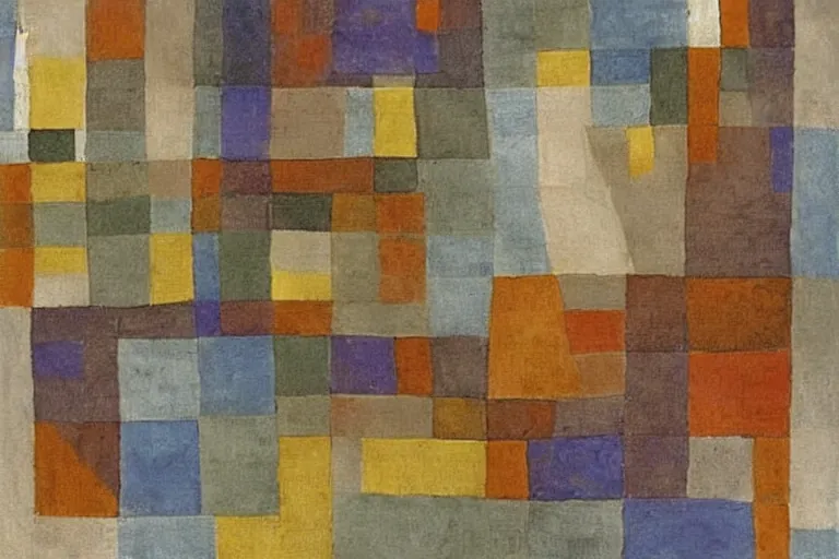 Abstract painting in the manner of Paul Klee, generated from the words of this post