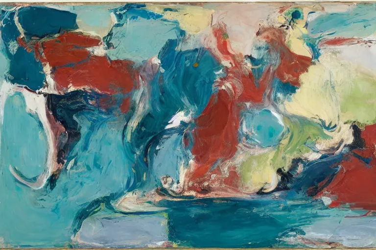 Abstract painting in the manner of Willem de Kooning, generated from the words of this post