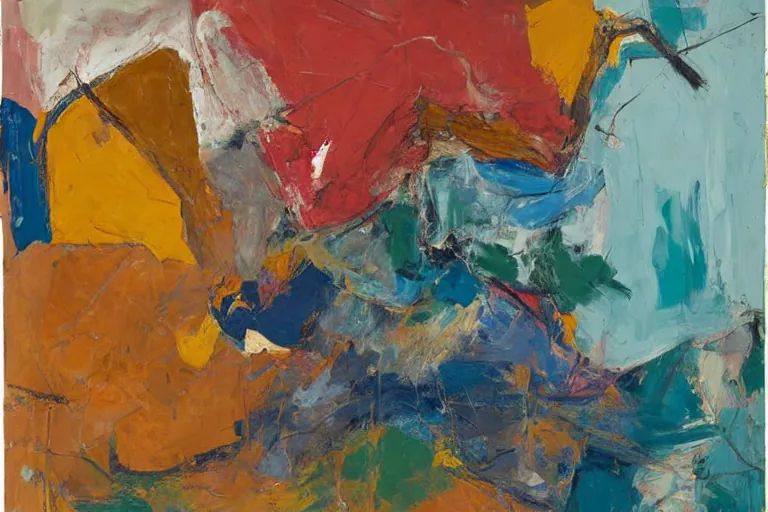 Abstract painting in the manner of Willem de Kooning, generated from the words of this post