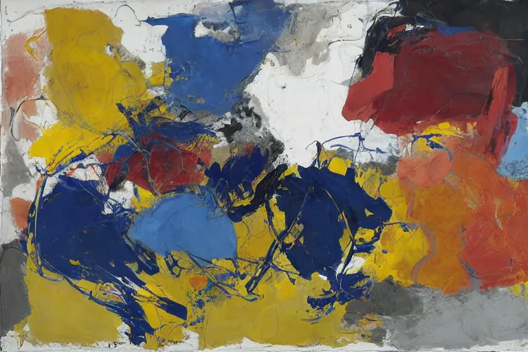 Abstract painting in the manner of Willem de Kooning, generated from the words of this post