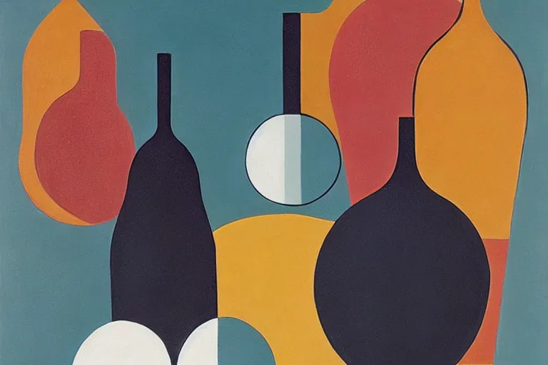 Abstract painting in the manner of Oskar Schlemmer, generated from the words of this post