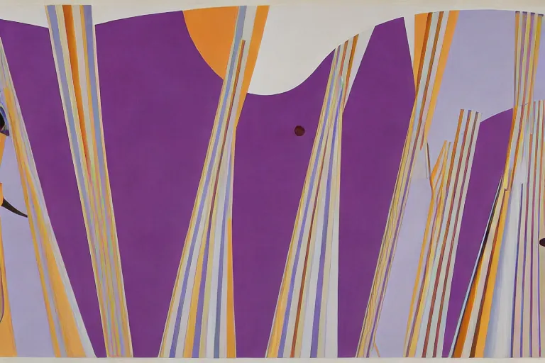 Abstract painting in the manner of Oskar Schlemmer, generated from the words of this post