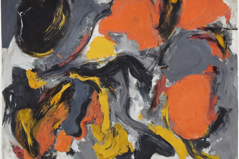 Abstract painting in the manner of Willem de Kooning, generated from the words of this post